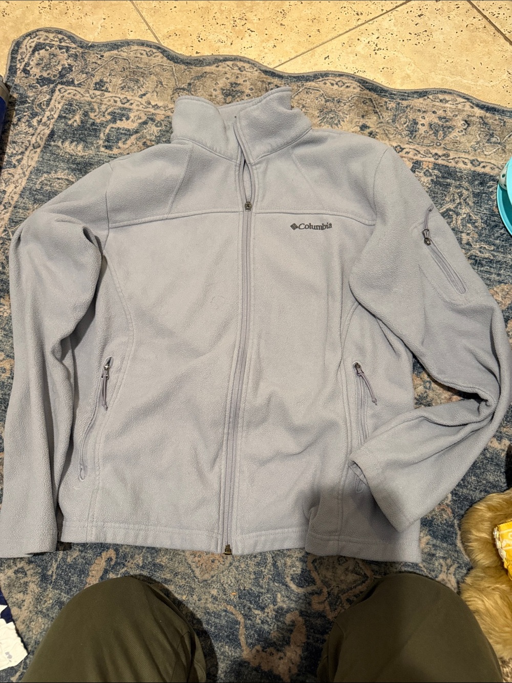 Columbia Light Gray Full-Zip Fleece Jacket